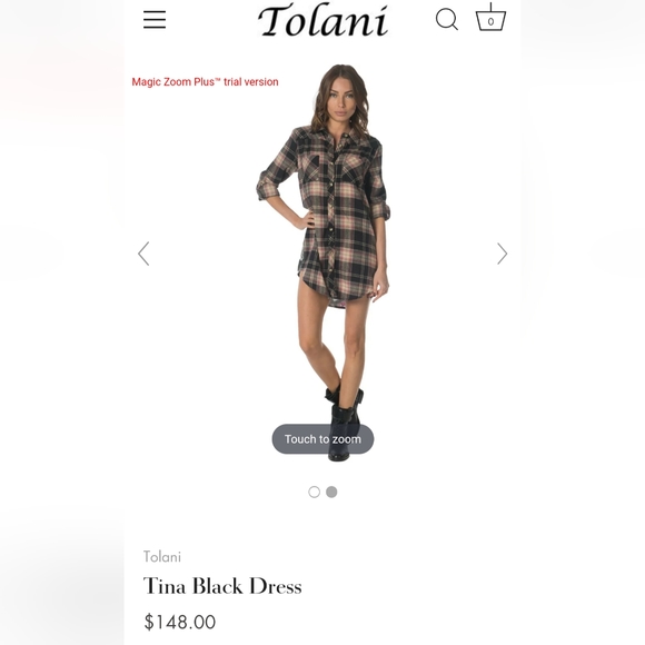 Tolani Tina Black Flannel Dress - Picture 2 of 7